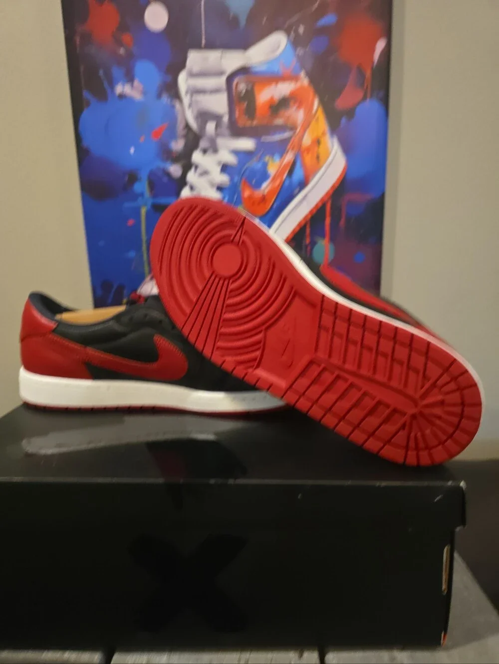 Nike Air Jordan 1 Retro Low OG Banned Bred Black Varsity Red IW6276-001 Men's 12